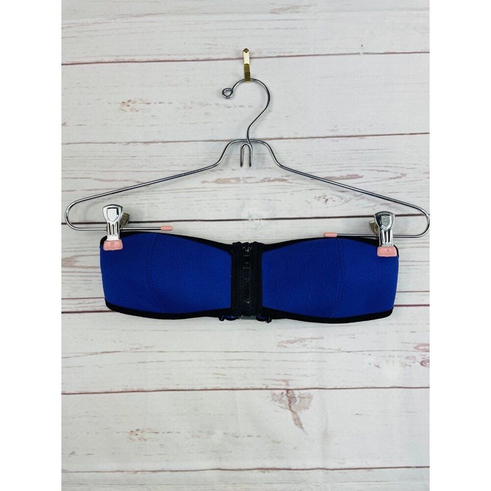Neoprene Bikini Bandeau Swim Top Purple Strapless Size Small